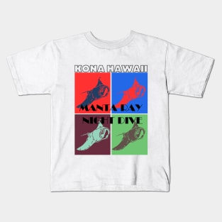 Kona Hawaii Manta Ray Night Dive Kids T-Shirt